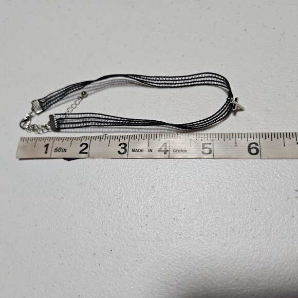 Elegant Black Lace Silver Tone Cross Choker Necklace Religious Spiritual Jewelry - Picture 4 of 4